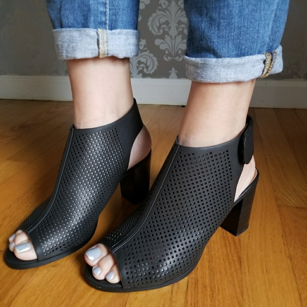 Black Perforated Booties